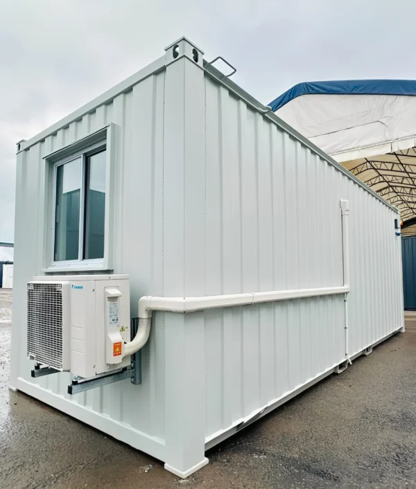 21ft x 8ft Custom Office Cabin – Refurbished Portable Building with A/C & Glazed Door - Image 3