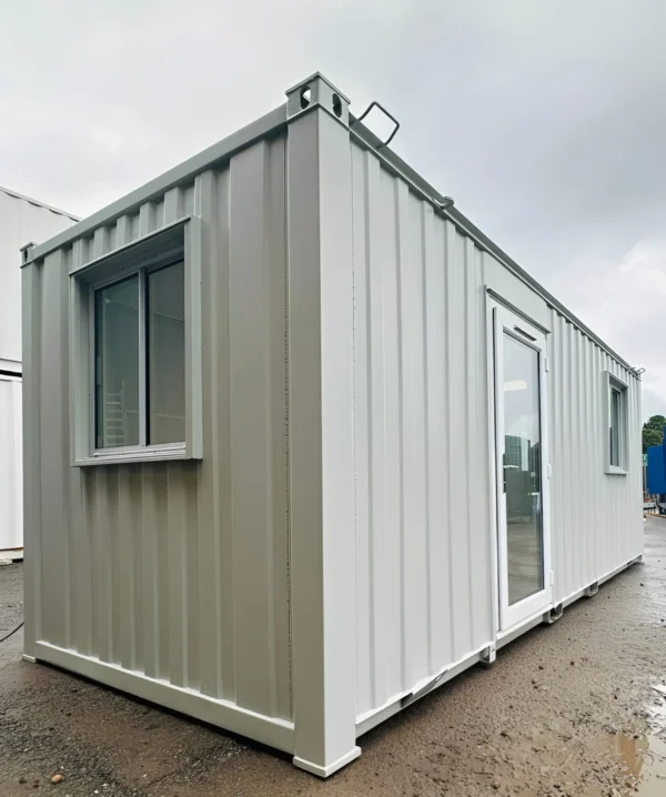21ft x 8ft Custom Office Cabin – Refurbished Portable Building with A/C & Glazed Door - Image 6