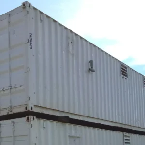 40 ft Container Shop – Climate Controlled Office + Inventory Storage Racking